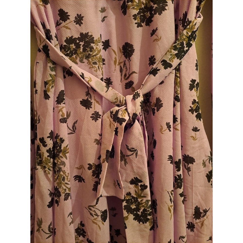 Free People Lilou Mini Wisteria Floral Dress Chiffon Purple Bell Sleeve - Picture 5 of 6